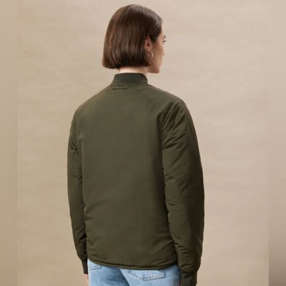 Frank and Oak The Skyline Reversible Bomber Jacket Women's Rosin Green Small NWT - Picture 4 of 10